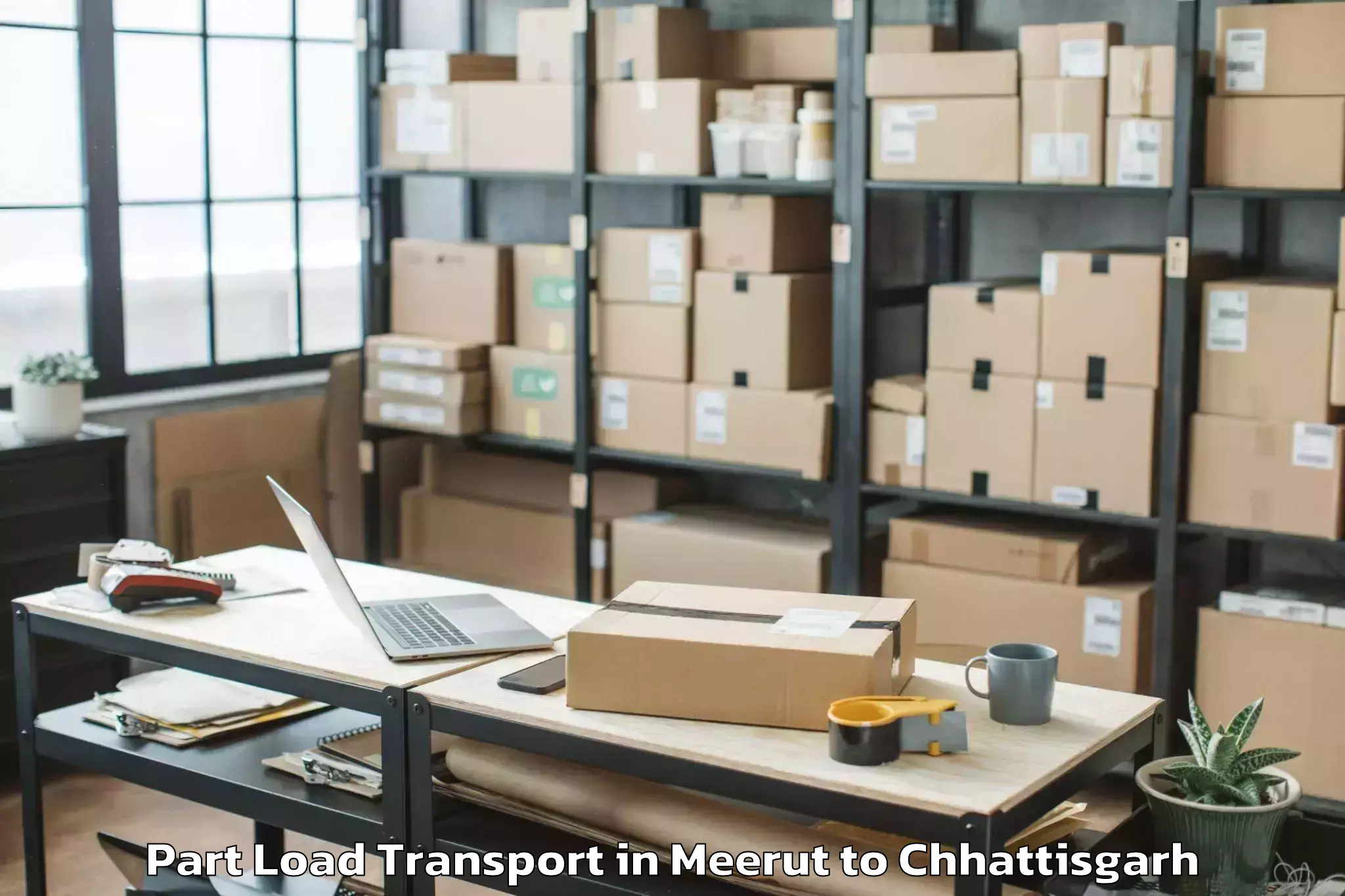 Leading Meerut to Bijapur Chhattisgarh Part Load Transport Provider